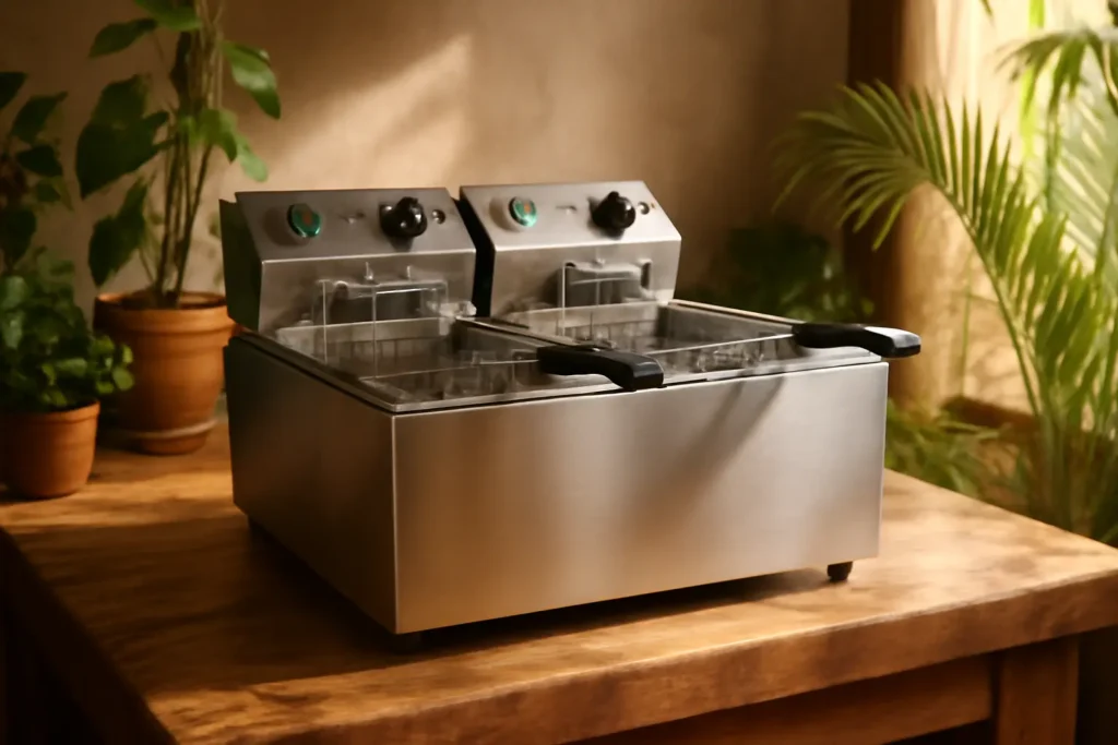 Fritadeira Elétrica Industrial 2Cubas 10L - Profissional (220 Volts)