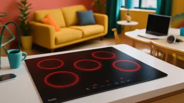 Cooktop de Indução EOS Freezone Cinco Bocas Preto 9500W ECI05EPF1 220V