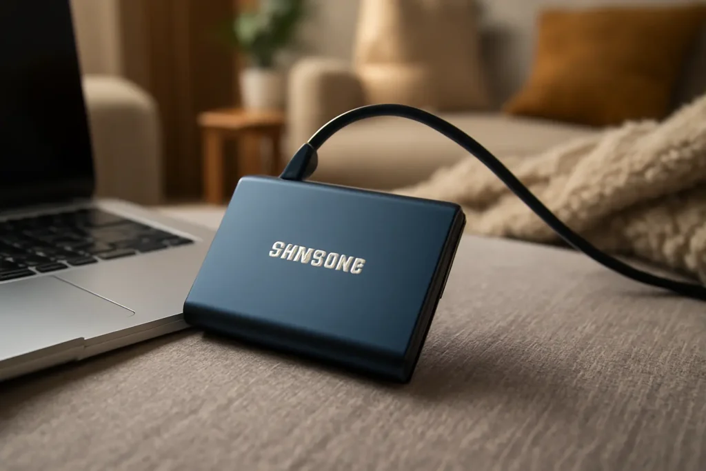 SSD Externo Samsung T7 1TB - Desempenho Rápido e Alta Segurança