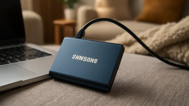 SSD Externo Samsung T7 1TB - Desempenho Rápido e Alta Segurança