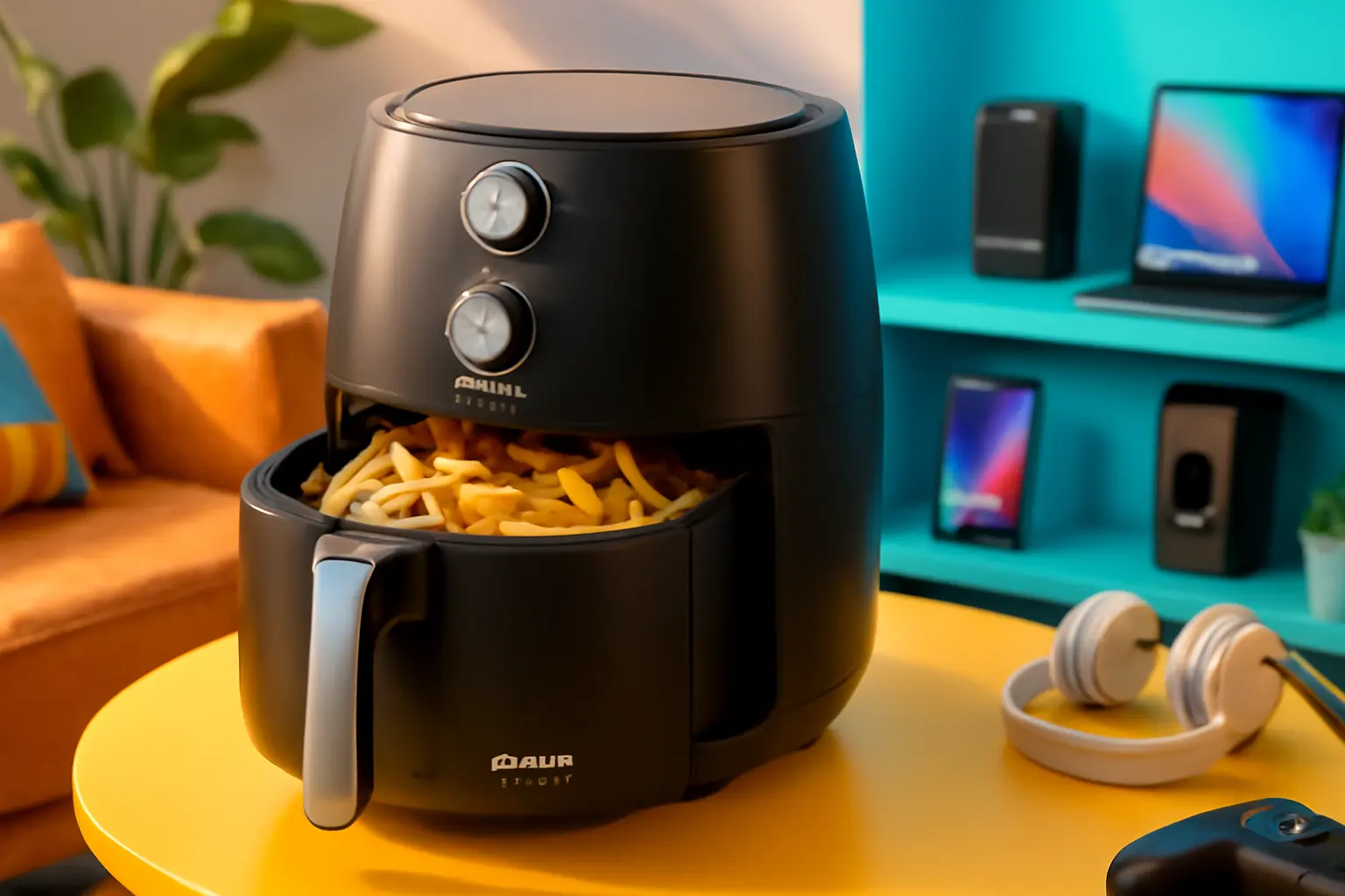 WAP Fritadeira Elétrica Air Fryer MEGA FAMILY 7,1 Litros - Temperatura Ajustável e Revestimento Antiaderente