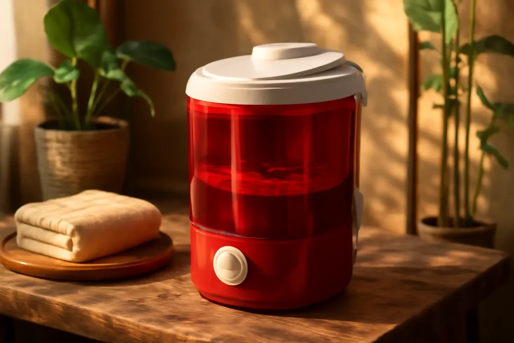 Lavadora de Roupas Portátil Praxis Vermelha 1,2kg – Compacta e Eficiente