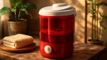 Lavadora de Roupas Portátil Praxis Vermelha 1,2kg – Compacta e Eficiente