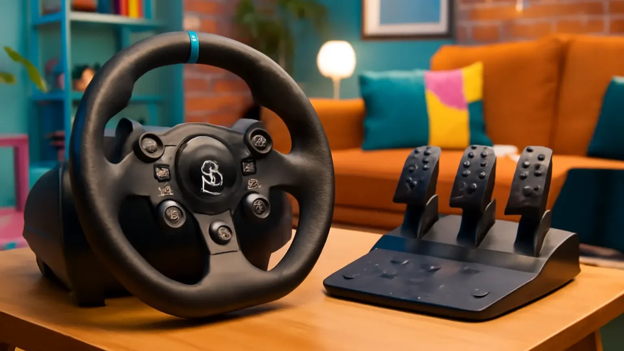 Volante Logitech G923 para PS5, PS4 e PC com Force Feedback TRUEFORCE, Pedais Responsivos, Launch Control e Acabamento em Couro