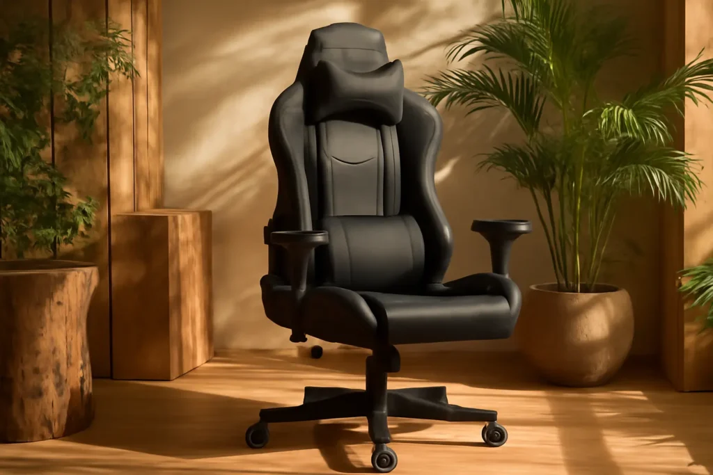 Moob Cadeira Gamer Reclinável GT Racer Com Almofadas para Lombar e Pescoço Preto