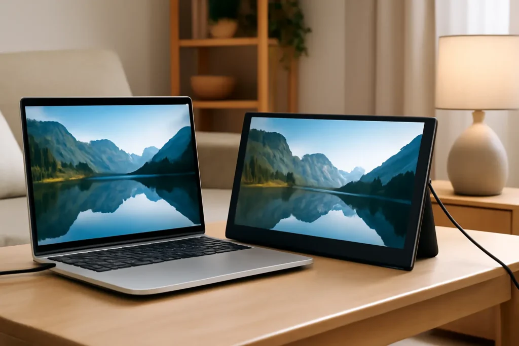 Monitor Portátil FHD 14,1" para Laptop: Extra Monitor USB-C Dobrável IPS