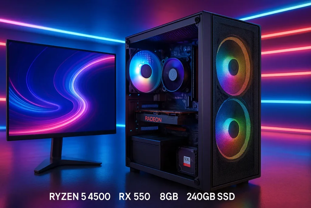 Monte seu PC: Ryzen 5 4500, RX 550, 8GB, 240GB SSD