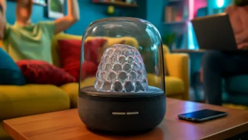 Harman Kardon Aura Studio 4 - Caixa de Som Bluetooth Portátil com Design Icônico e Áudio de Alta Resolução