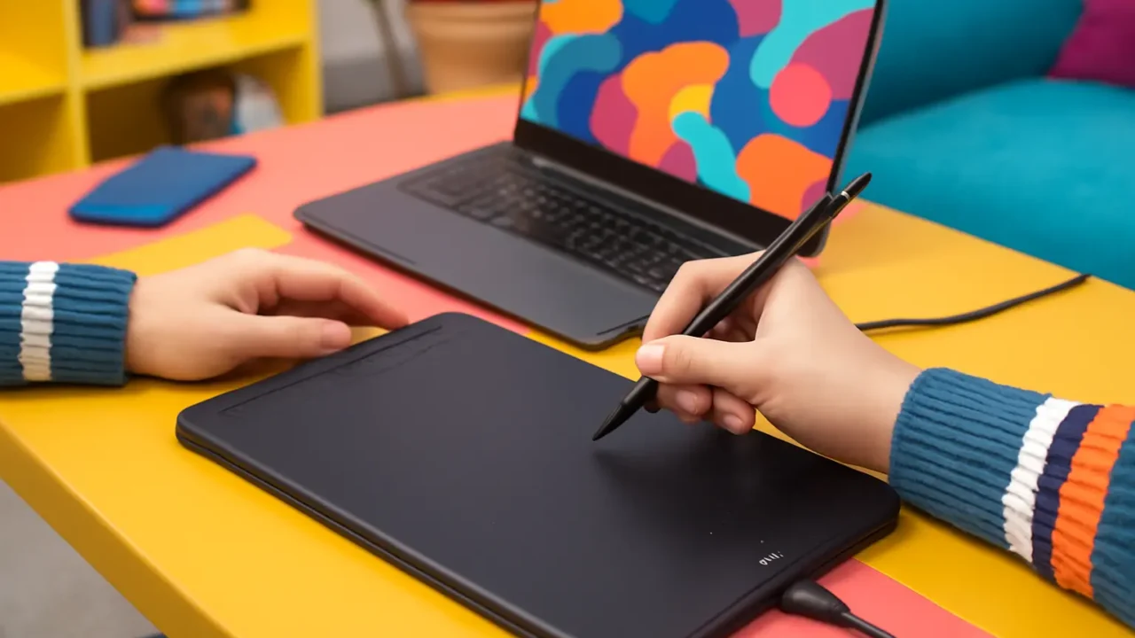 HUION Desenho Tablet HS610 - Tablet Gráfico 10x6,25 polegadas para Animação e Design