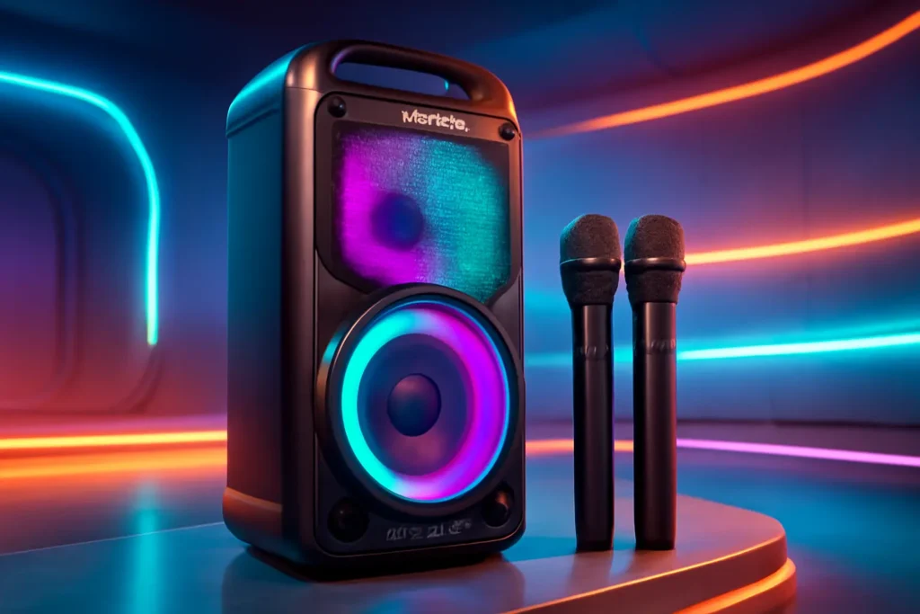 Caixa de Som Moob Wave Bluetooth 5.0 TWS 2 Alto-Falantes Painel LED e Entrada para 2 Microfones 500W