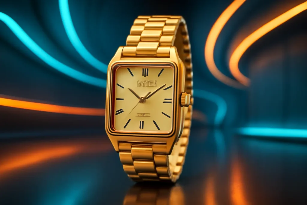 Casio LTP-V007G-9B Relógio Feminino Retangular Dourado em Aço Inoxidável