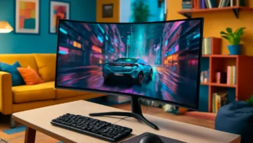 Gawfolk Monitor Curvo 34 Polegadas UWQHD 144Hz para Jogos