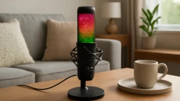 HyperX Microfone Condensador USB QuadCast S RGB para PC, PS4, PS5 e Mac