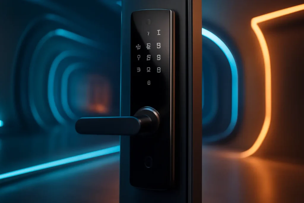 Fechadura Digital SL100 Smart Lock Embutida Com Senha e Cartão Preta: Segurança e Tecnologia de Ponta