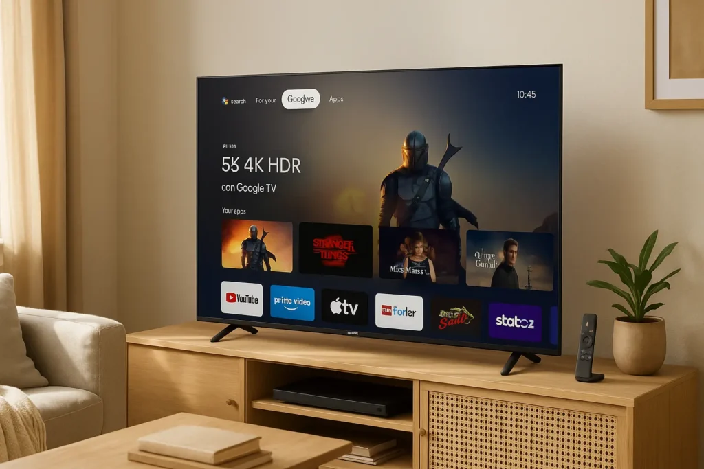 Smart TV Philips 55" 4K HDR com Google TV e Comando de Voz