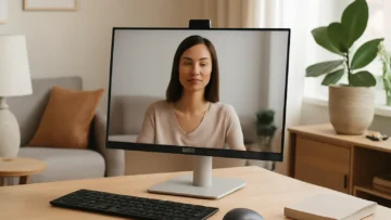 Monitor Dell 23.8" para Videoconferência - C2423H: FHD, Design Ecológico e Conforto Visual