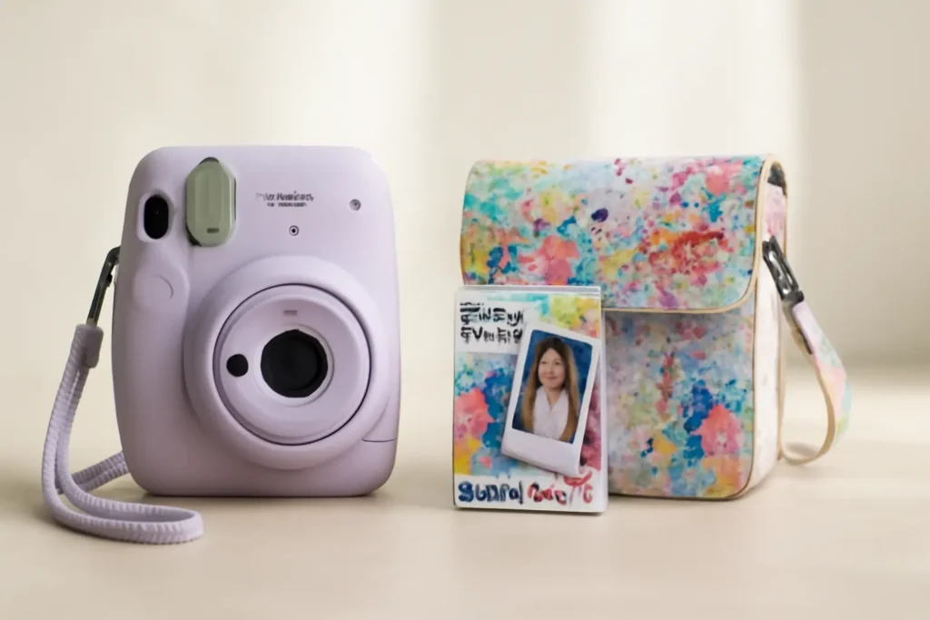Kit Câmera Instax Mini 12 com Pack 10 Fotos Spray Art e Bolsa Spray Art