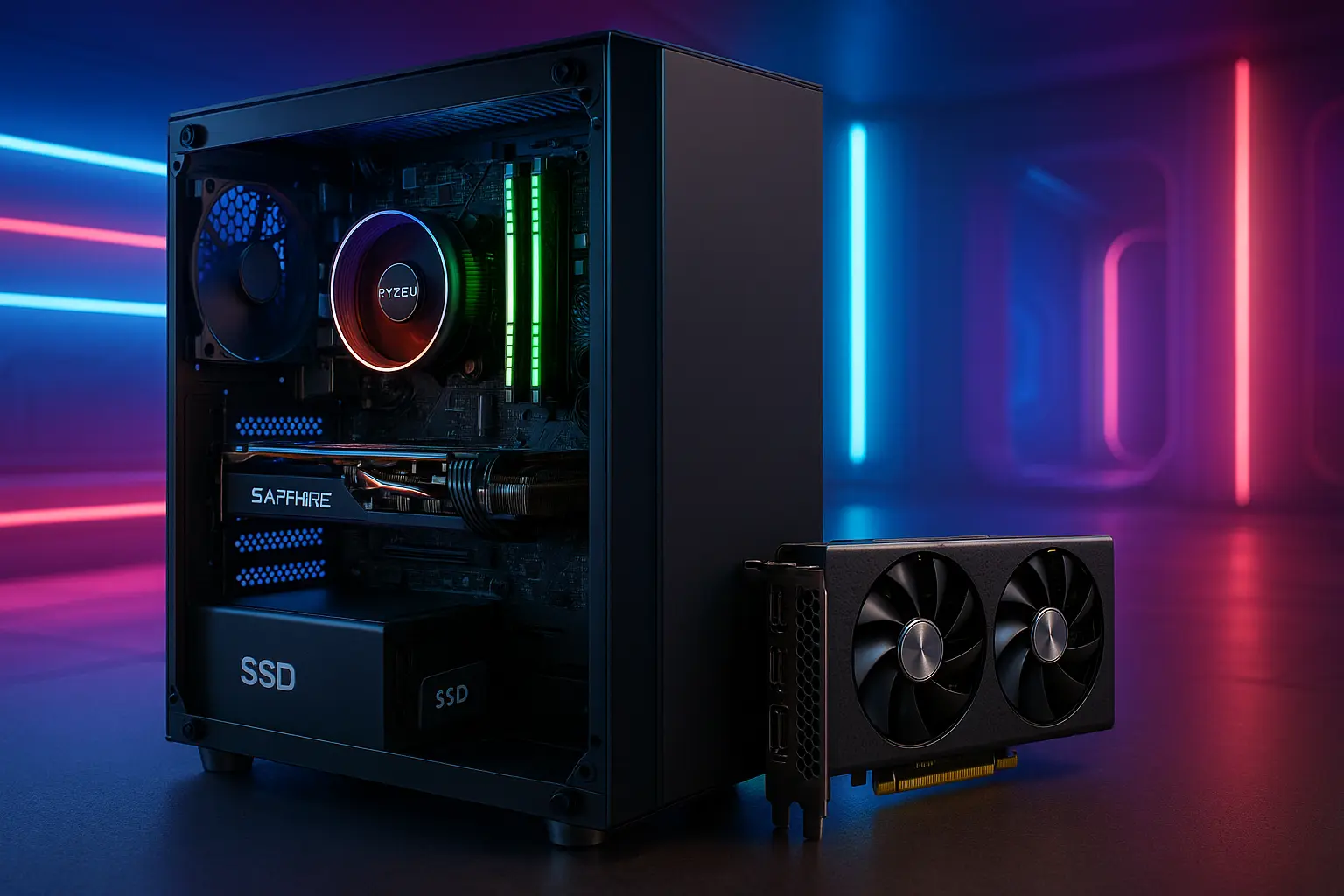 Monte seu PC: Ryzen 5 4500, RX 580, 16GB, 480GB SSD