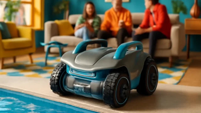 Aspirador de Piscina Sem Fio com Sistema de Navegação Inteligente e IPX8 à Prova D'Água