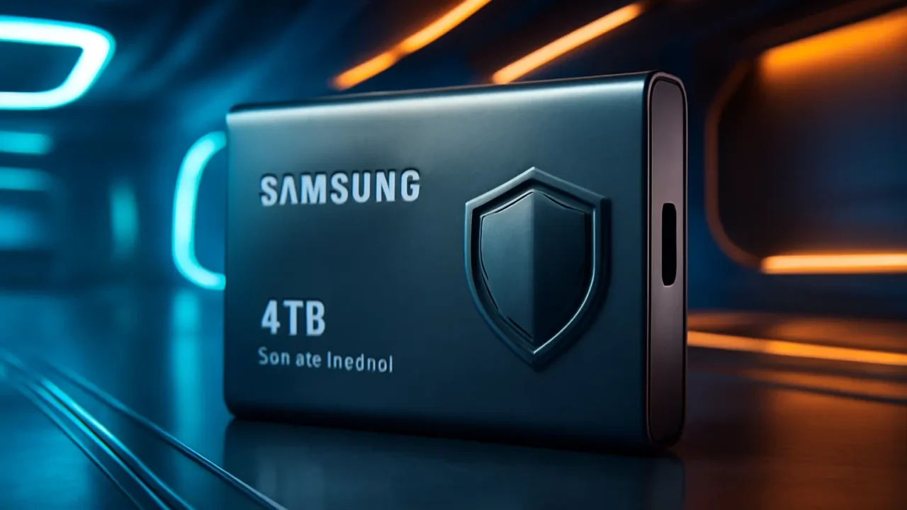 Memória Samsung SSD 4TB T7 Titan Shield: Armazenamento de Alta Performance e Segurança