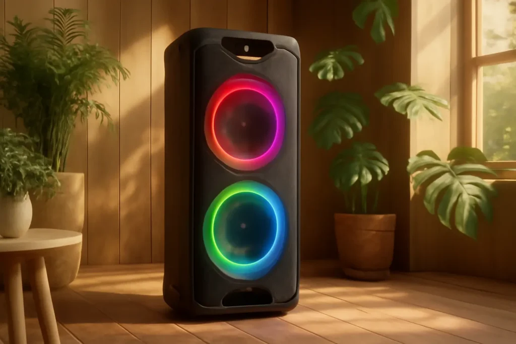 JYX Caixa de Som Grande Partybox com Luz LED e Subwoofers