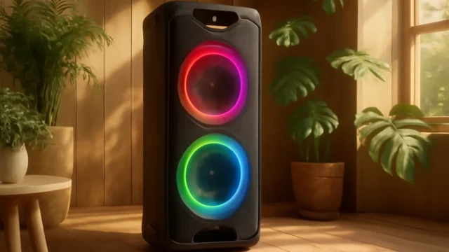 JYX Caixa de Som Grande Partybox com Luz LED e Subwoofers