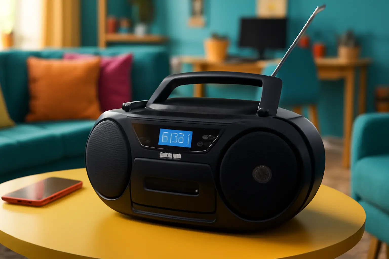Philips Leitor de CD Cassete Estéreo AZ328 - Boombox Portátil com USB, FM e MP3
