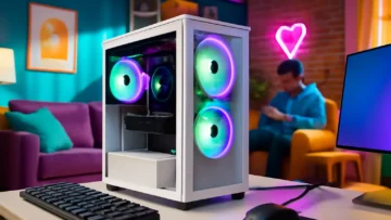 Gabinete Gamer NZXT H5 Flow RGB Branco - Desempenho e Estilo Impecáveis