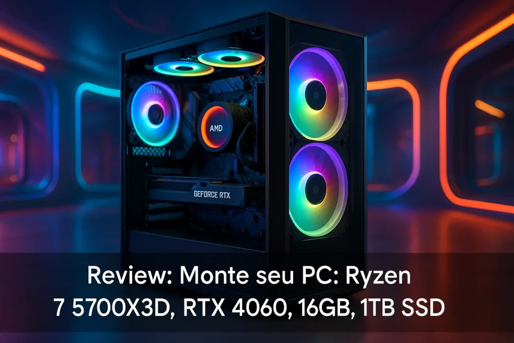 Monte seu PC: Ryzen 7 5700X3D, RTX 4060, 16GB, 1TB SSD