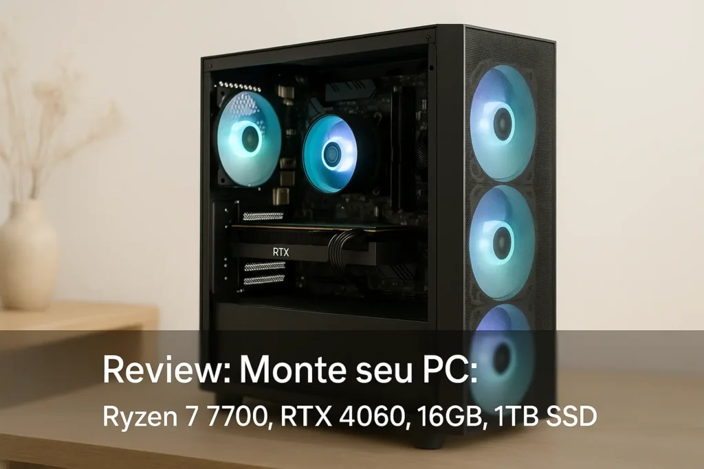 Monte seu PC: Ryzen 7 7700, RTX 4060, 16GB, 1TB SSD