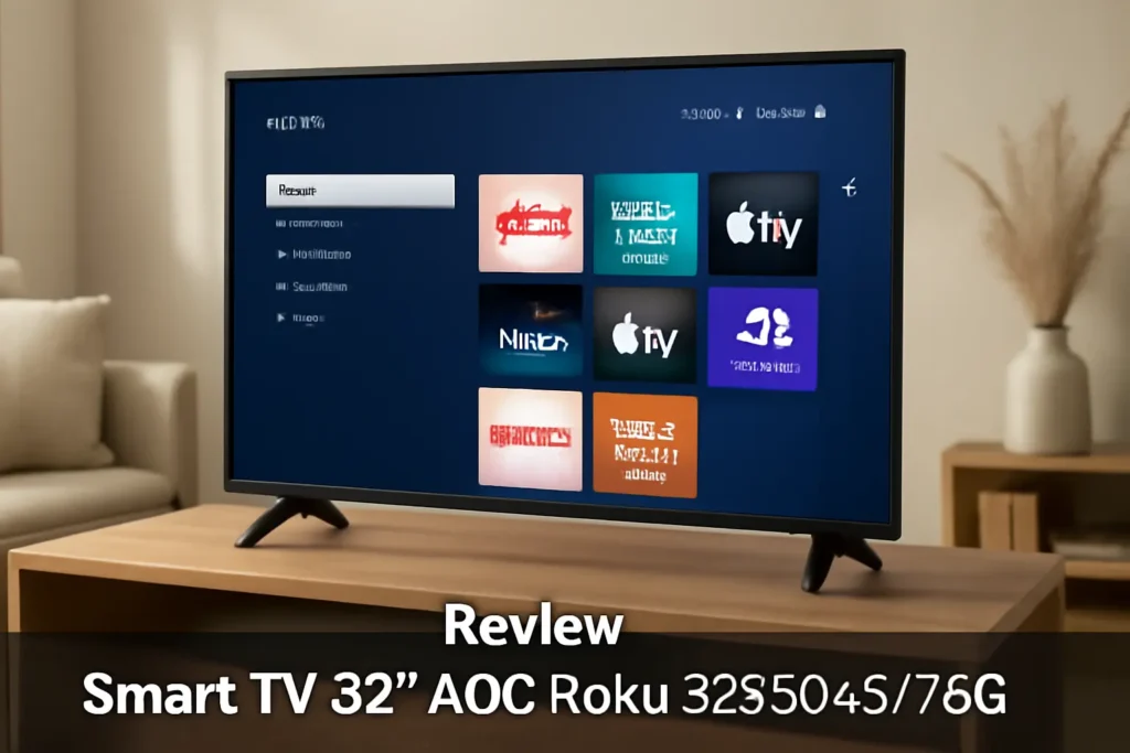 Smart TV 32" AOC Roku 32S5045/78G: HDMI, USB, Wifi, e Conversor Digital