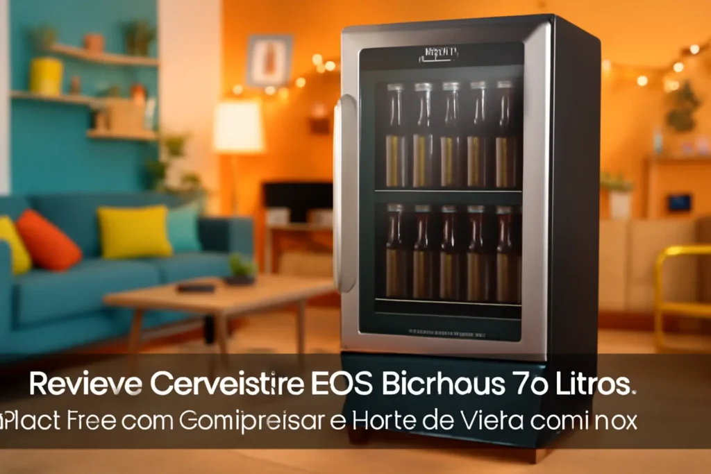 Cervejeira EOS Bierhaus 76 Litros Frost Free com Compressor e Porta de Vidro com Inox