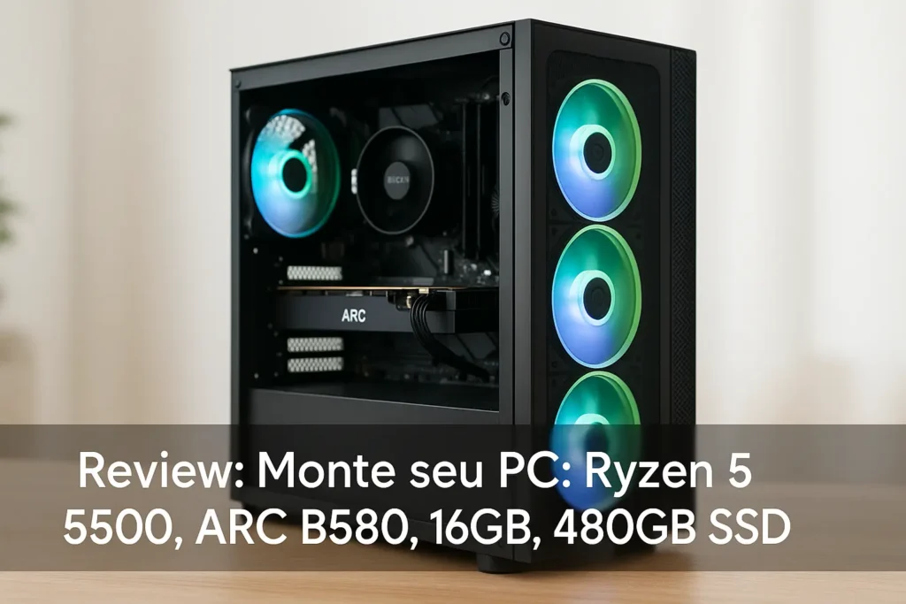 Monte seu PC: Ryzen 5 5500, ARC B580, 16GB, 480GB SSD
