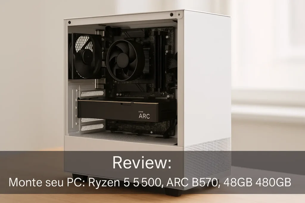 Monte seu PC: Ryzen 5 5500, ARC B570, 16GB, 480GB SSD