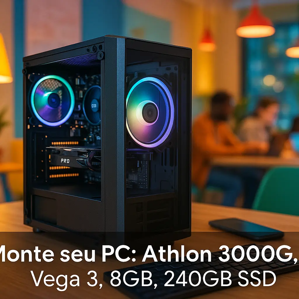 Monte seu PC: Athlon 3000G, Vega 3, 8GB, 240GB SSD