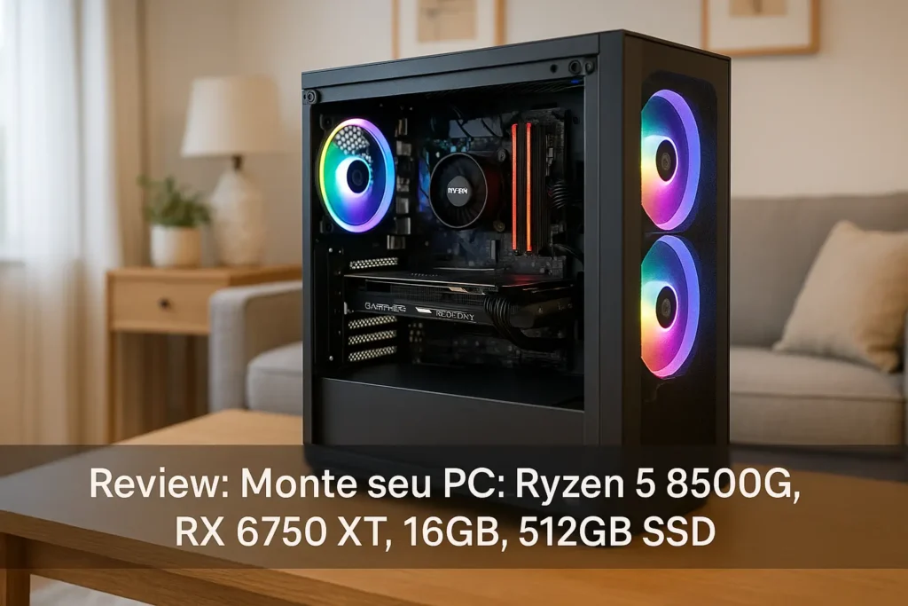 Monte seu PC: Ryzen 5 8500G, RX 6750 XT, 16GB, 512GB SSD