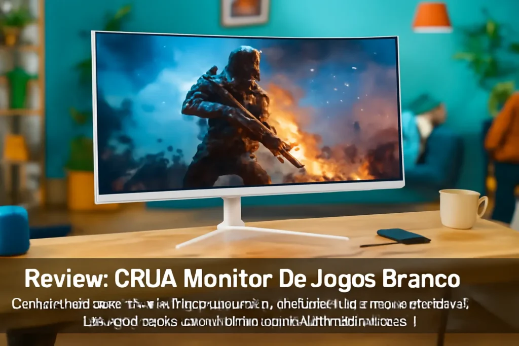 CRUA Monitor De Jogos Branco De 34 Polegadas 144Hz 21:9 1500R Ultra Amplo Monitor Curvo, Wqhd (3440X1440P) 99%Srgb VA Painel Monitor De Computador Suporte AMD Freesync