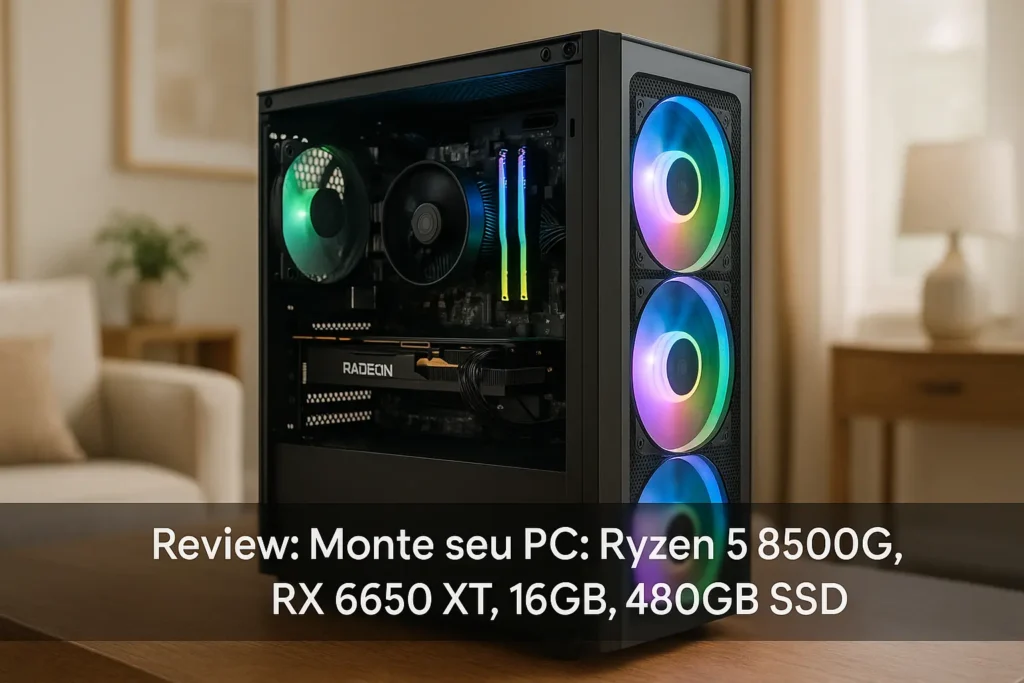 Monte seu PC: Ryzen 5 8500G, RX 6650 XT, 16GB, 480GB SSD