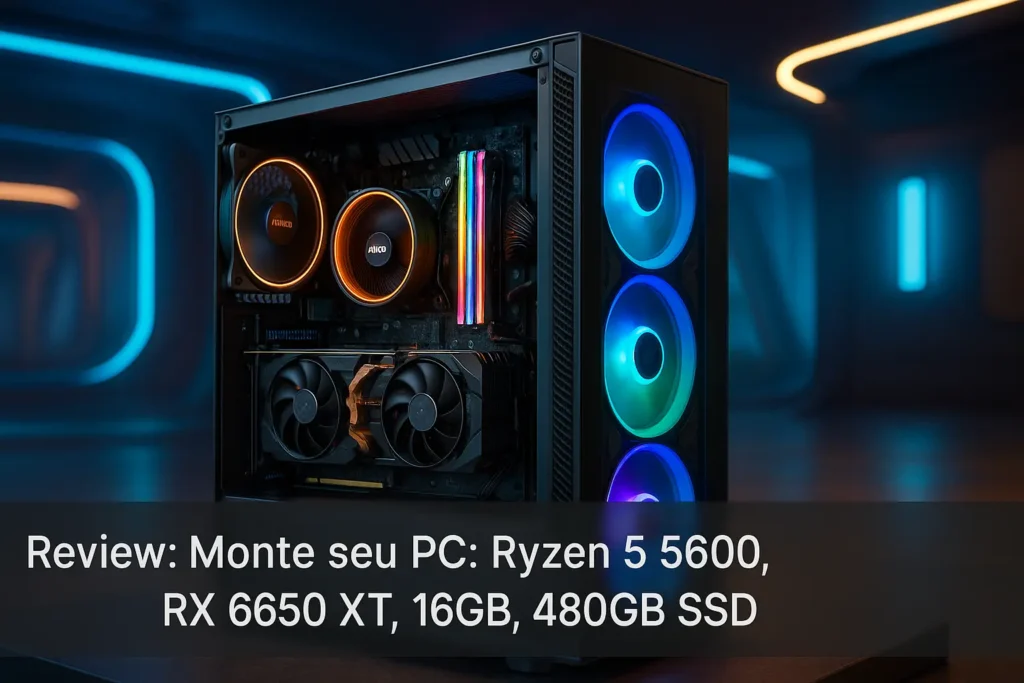 Monte seu PC: Ryzen 5 5600, RX 6650 XT, 16GB, 480GB SSD