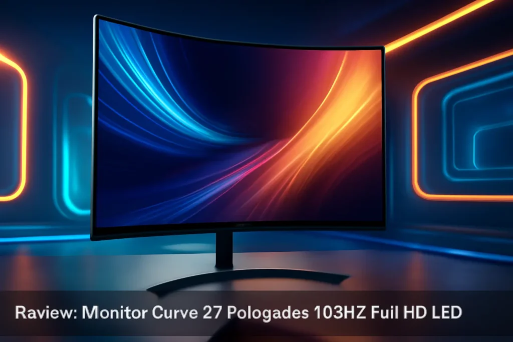 Monitor Curvo 27 Polegadas 100Hz Full HD LED – 1500R, 1MS, 98% sRGB, HDMI/VGA, Adaptive Sync, Ajuste de Inclinação