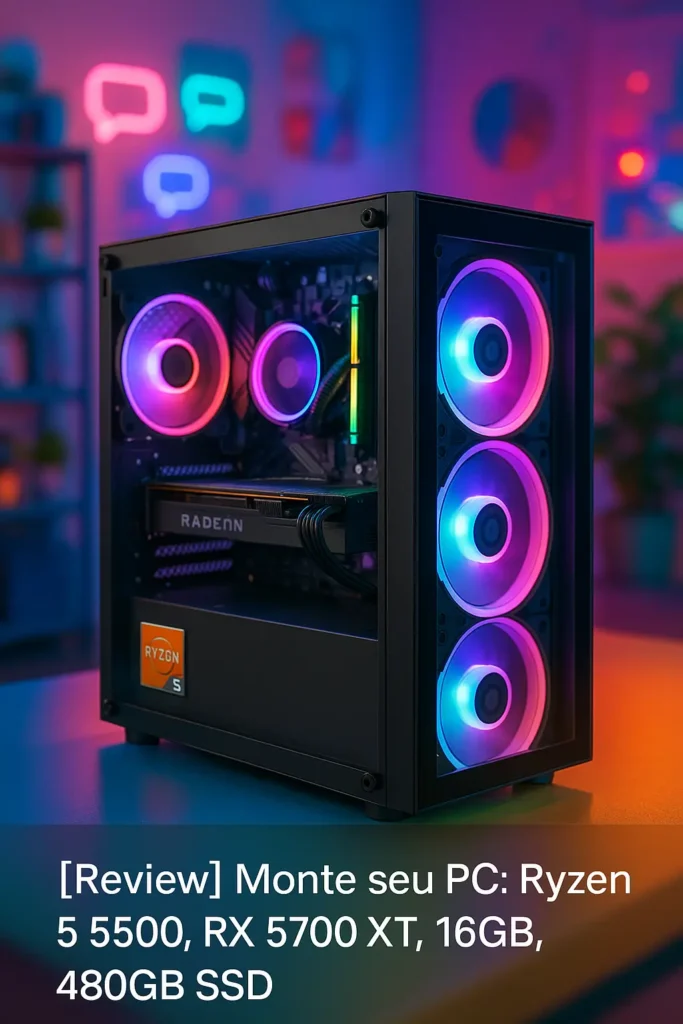 Monte seu PC: Ryzen 5 5500, RX 5700 XT, 16GB, 480GB SSD