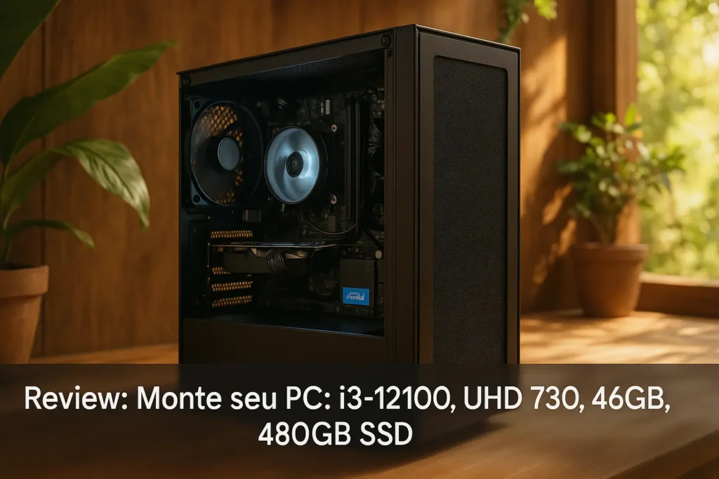 Monte seu PC: i3-12100, UHD 730, 16GB, 480GB SSD