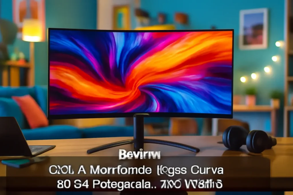CRUA Monitor de Jogos Curvo de 34 Polegadas, 21:9 WQHD