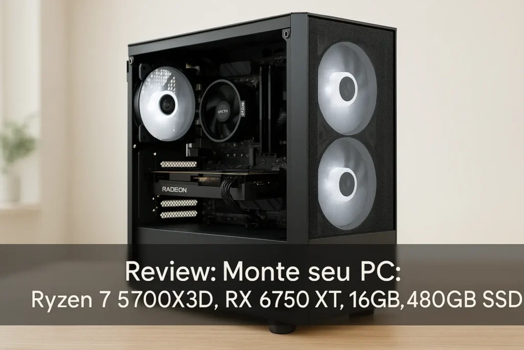 Monte seu PC: Ryzen 7 5700X3D, RX 6750 XT, 16GB, 480GB SSD