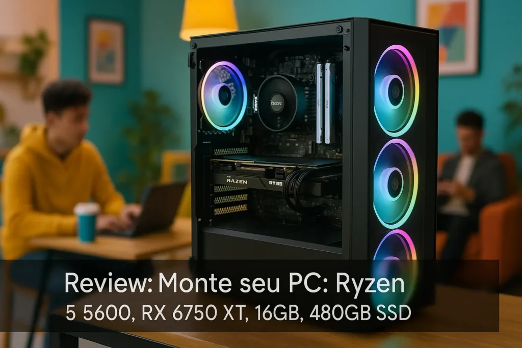 Monte seu PC: Ryzen 5 5600, RX 6750 XT, 16GB, 480GB SSD