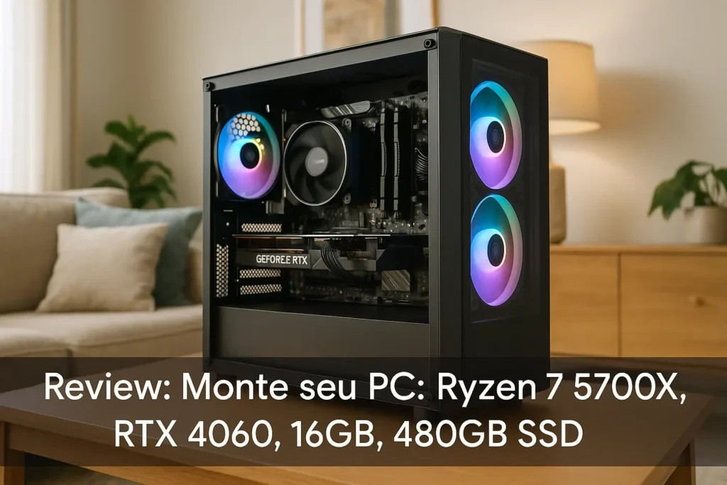 Monte seu PC: Ryzen 7 5700X, RTX 4060, 16GB, 480GB SSD