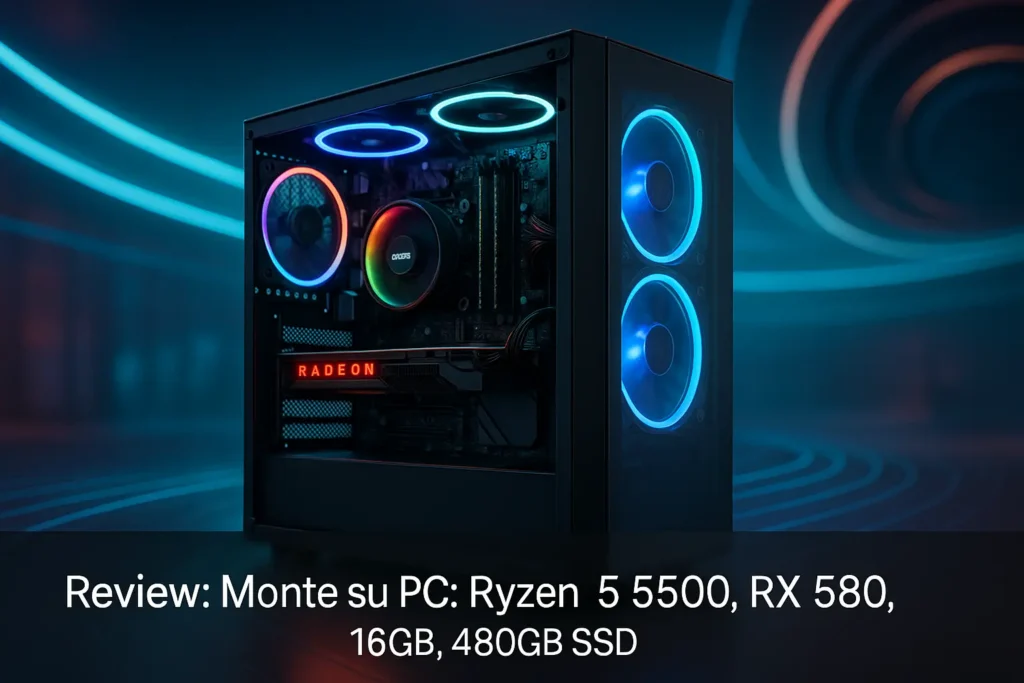 Monte seu PC: Ryzen 5 5500, RX 580, 16GB, 480GB SSD