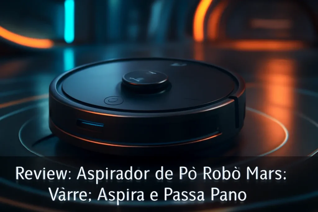 Aspirador de Pó Robô Mars: Varre, Aspira e Passa Pano com Bateria Recarregável