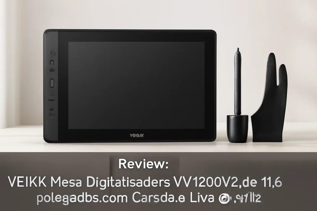 VEIKK Mesa Digitalizadora VK1200V2 de 11,6 polegadas com Caneta e Luva de Arte