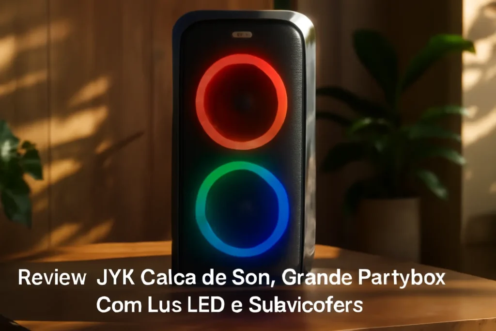 JYX Caixa de Som Grande Partybox com Luz LED e Subwoofers
